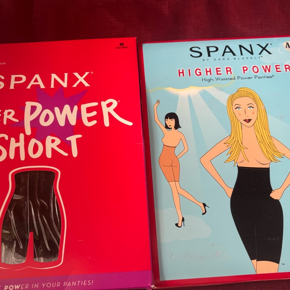 2 SPANX Higher Power Shaping Shorts - Black(1) and Nude (1) - size M - NEW